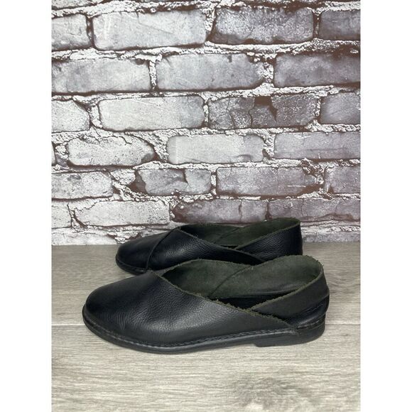 Petrucha Handmade Black Leather Slip On Casual Flats Shoes Women’s 41EU/10.5M US - Picture 3 of 16